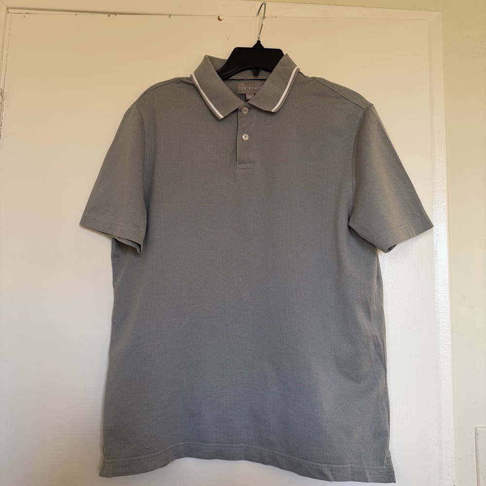 Ted Baker Light Gray Polo Shirt size M